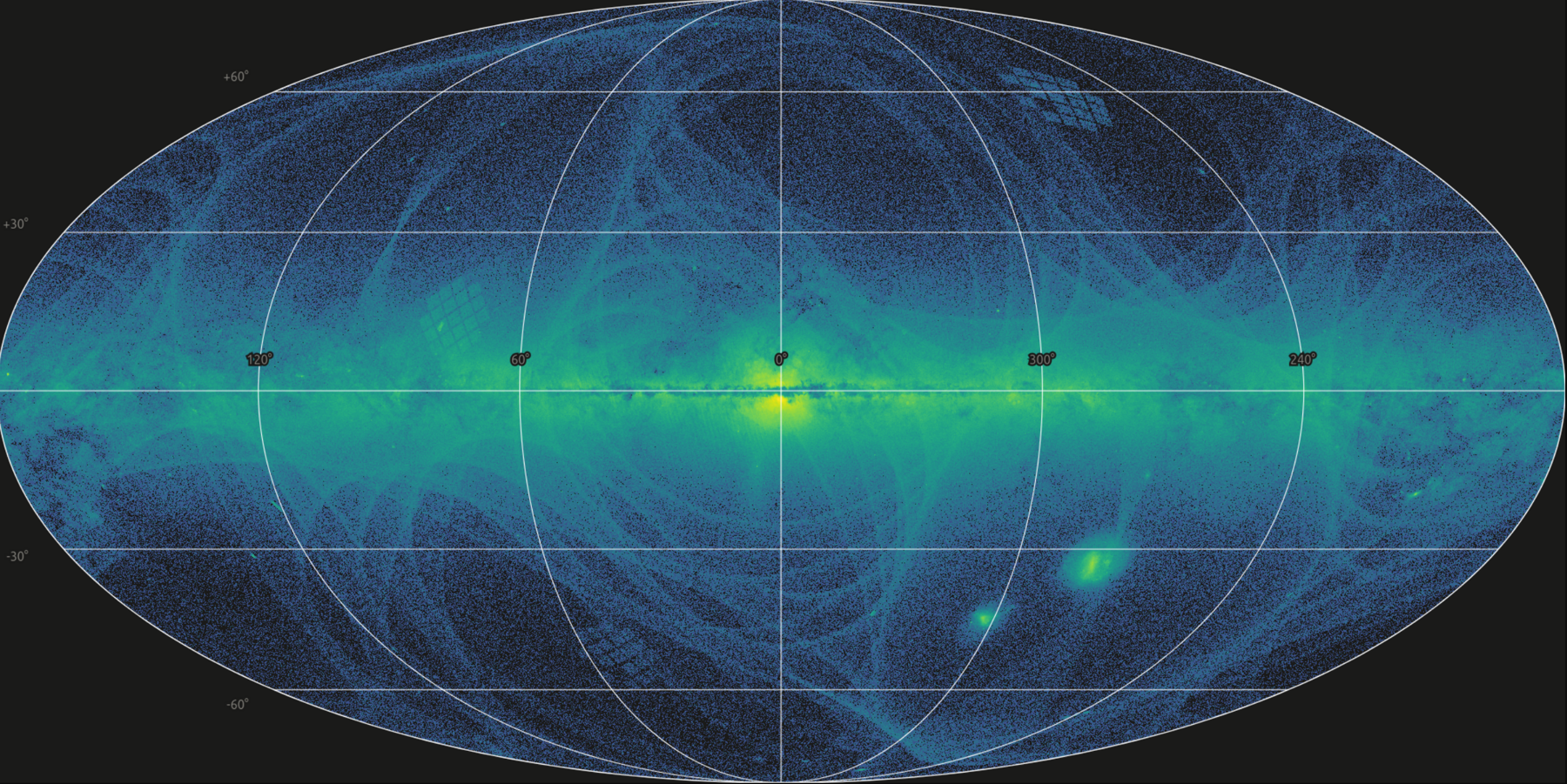 All-sky map of 10.3 million variable stars (AAVSO VSX), galactic coordinates